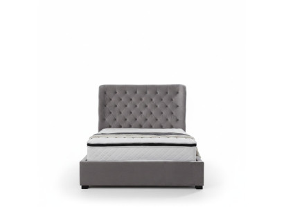Luxe grijs designer tweepersoonsbed gestoffeerde bedden
