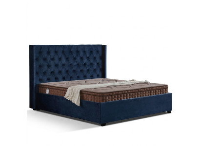 Koninklijk blauwe slaapkamer bed gestoffeerde tweepersoonsbedden Chesterfield ontwerp