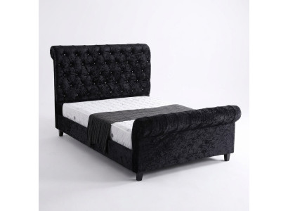 Zwarte slaapkamer Chesterfield bed - Luxe slaapkamer bed