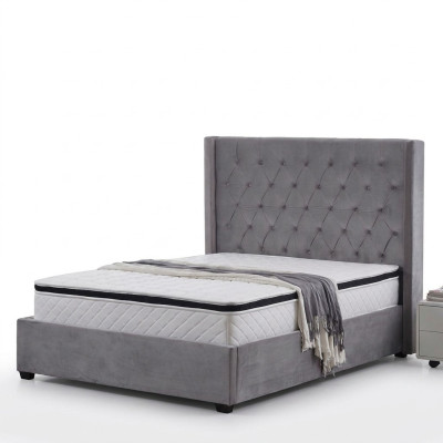 Bed Chesterfield gestoffeerd bed Luxe slaapkamerdesignbedden textiel leer Nieuw