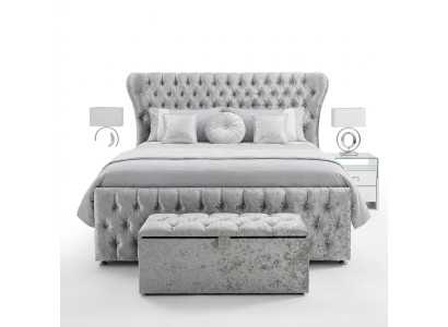 Chesterfield Designer Bed Slaapkamer Textiel Lederen Bekleding 140/160/180/200 cm