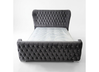 Chesterfield Hotel Dubbel Leren Bed Slaapkamer Gestoffeerde Luxe Bedden 160x200cm