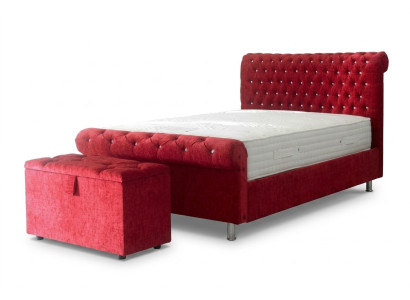 Chesterfield Hotel dubbel lederen bed slaapkamer bekleding luxe bedden 200x200cm