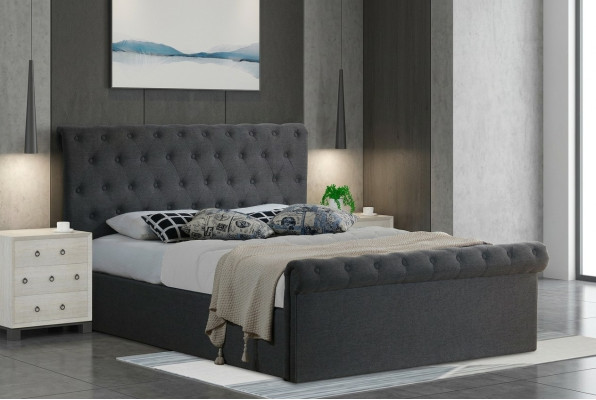 Chesterfield Klassisches Design Bed Beklede Bedden Textiel 140x200cm