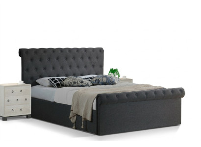 Chesterfield Klassisches Design Bed Beklede Bedden Textiel 140x200cm