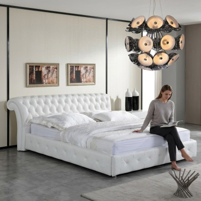 Chesterfield Designer Bed Slaapkamer Textiel Lederen Bekleding 140/160/180/200 cm