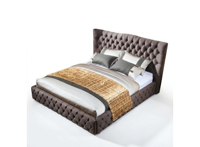Chesterfield Groot Bed Grote Hoofdbord Oren Bedden Beklede Tweepersoonsbed