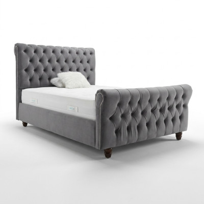 Chesterfield Bed Design Slaapkamer Engels Bed 200x200cm Textiel Bekleding