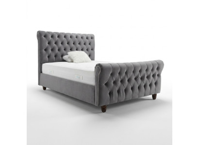Chesterfield Bed Design Slaapkamer Engels Bed 200x200cm Textiel Bekleding