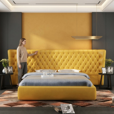 XXL Groot wandpaneel bed Chesterfield hotel luxe design bedden 200x200cm nieuw  XXL Groot wandpaneel bed Chesterfield hotel luxe design bedden 200x200cm nieuw