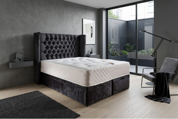 Chesterfield Designer Bed Slaapkamer Textiel Leer Bekleding Fluweel 160x200 Nieuw