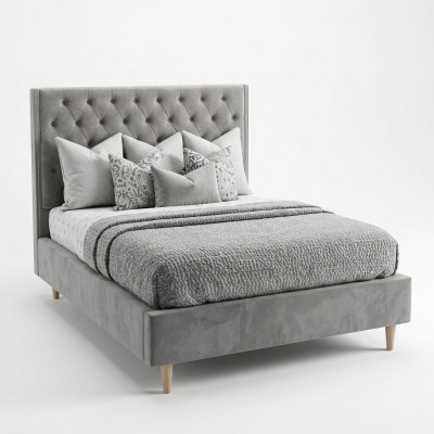 Chesterfield Bed Ontwerp Slaapkamer Engelse Bedden 140x200cm Textiel Bekleding