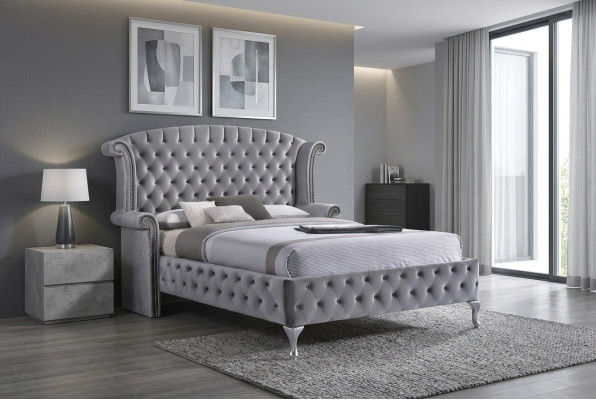 Nostalgie bed Chesterfield bank Oorkussens Bedden Engels slaapkamerontwerp Nieuw