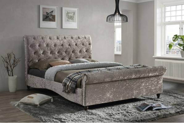 Luxe Chesterfield-knoppenbedden Slaapkamer Designmeubelen Bed Dubbel Hotel Nieuw
