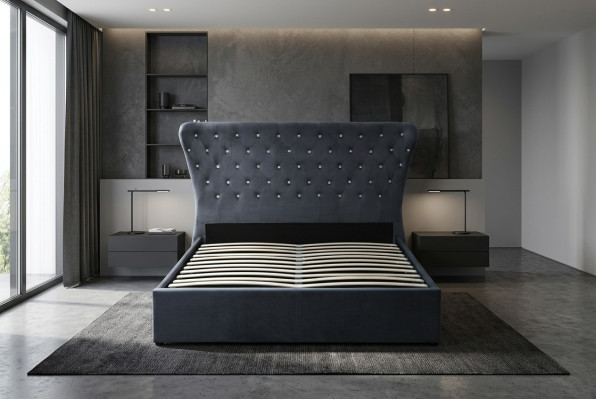 Chesterfield bed ontwerp slaapkamer Engelse bedden textiel bekleding