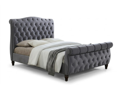 Klassiek fluwelen textielbed, dubbele bedden, gestoffeerde hotel slaapkamer 180x200
