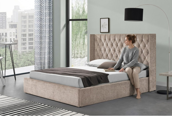 Chesterfieldbed ontwerp slaapkamer Engelse bedden 180x200cm textiel