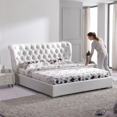 Chesterfield-bed slaapkamerbedden textiel 180x200cm fluweel groot hotelbed nieuw