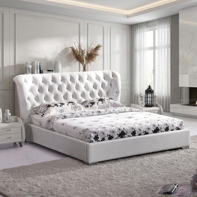 Chesterfield-bed slaapkamerbedden textiel 180x200cm fluweel groot hotelbed nieuw