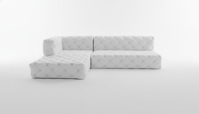 Ontwerp hoekbank bank leder bekleding sofa hoeksamenstelling kristalstenen hoekbank nieuw