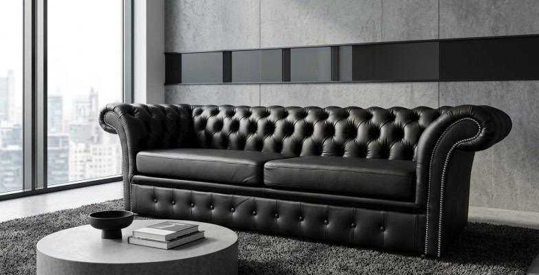 Elegante Chesterfield bank Designer bankstel bekleding set decor banken