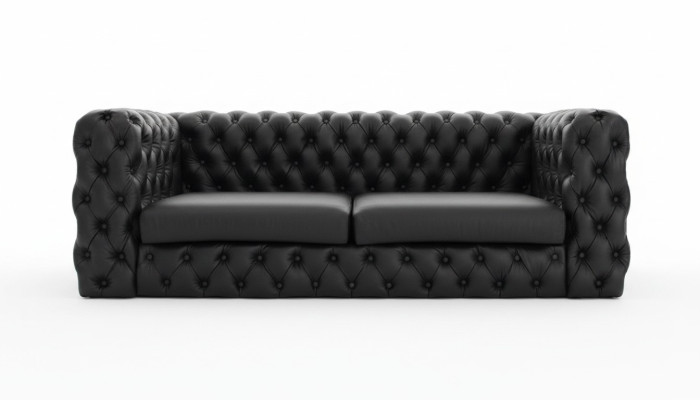 Zwarte Chesterfield 3-zitsbank Bank Designer Luxe Set