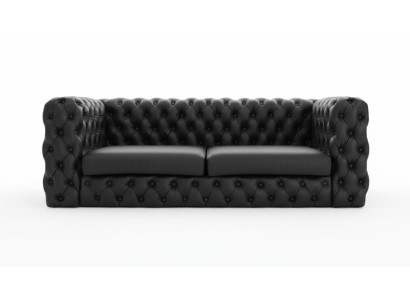Zwarte Chesterfield 3-zitsbank Bank Designer Luxe Set