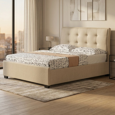 Chesterfield Design gestoffeerd Engels bed Grijs Bedden 160/180x200 cm Tweepersoonsbed