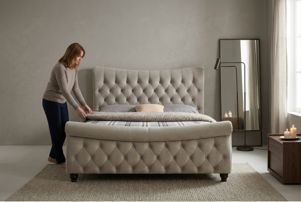 Zwarte Chesterfield Hotel Tweepersoonsbed Slaapkamer Meubels Luxebekleding