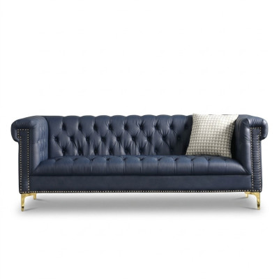 Engelse stijl meubels Chesterfield driezitsbank roze turquoise 3-zits blauwe bank