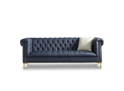 Engelse stijl meubels Chesterfield driezitsbank roze turquoise 3-zits blauwe bank