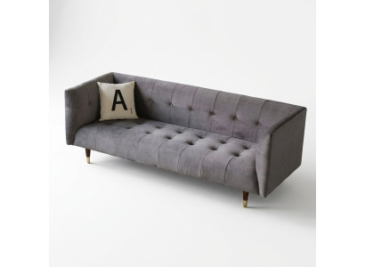 Moderne grijze Chesterfield 3-zits luxe woonkamer bank
