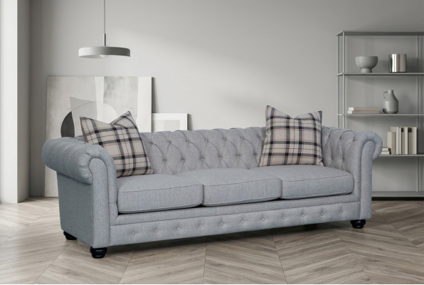 Chesterfield 3-zitsbank Stoffen Sofa Bankstel Bekleding Zitmeubel 3-zits Sofa Nieuw