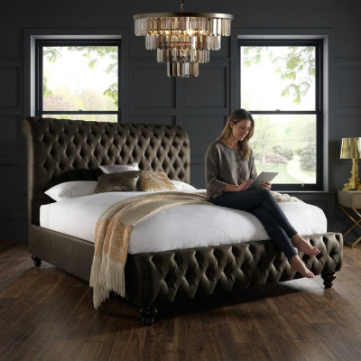 Chesterfield textiel bed slaapkamer bedden dubbel gestoffeerd 140/160/180/200 cm Chesterfield textiel bed slaapkamer bedden dubbel gestoffeerd 140/160/180/200 cm