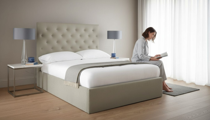 Bett Chesterfield gestoffeerd bed luxe tweepersoons slaapkamer designbed bedden nieuw