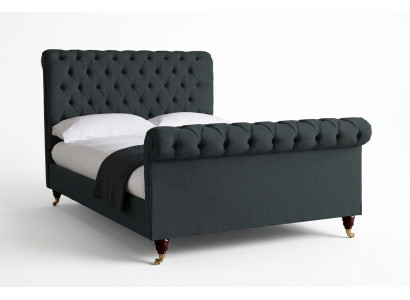Chesterfield Design Gestoffeerd Engels Tweepersoonsbed Zwart 140/160/180x200 Bedden