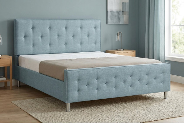 Chesterfield Design Engels 140/160/180x200 Bedden Tweepersoonsbed Turquoise Bekleding