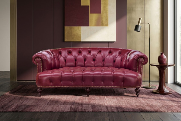 Ontwerper Chesterfield driezitsbank Roze bank Luxe ontwerp