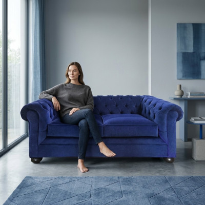 Chesterfield Luxe Bank Bank Bekleding Zit Leer Garnituur 2+1 Zits Banken Nieuw