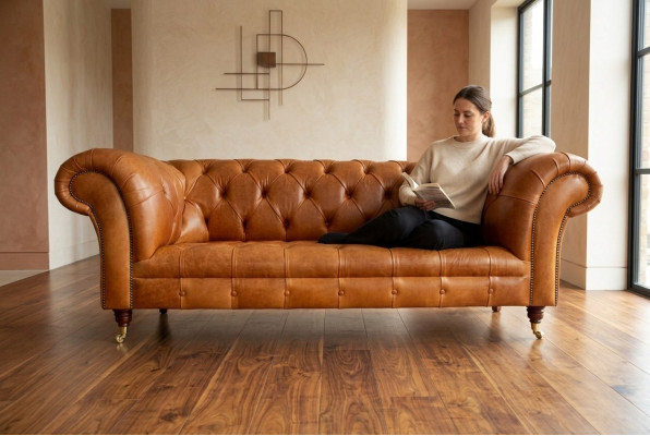 Chesterfield Bank Fluweel Driepersoons Design Bankstellen Banken Fluweel 220cm.