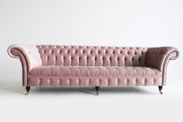 Chesterfield Bank xxl grote bank banken fluweel leder textiel bekleding 4 zits nieuw