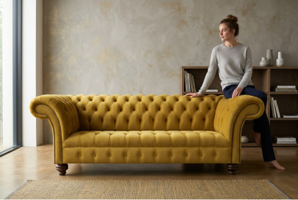 Textielbank 3-zits bank Gestoffeerde banken Design Luxe bank Meubels Driepersoons Nieuw