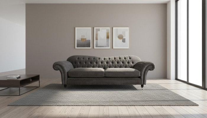 Chesterfield stoffen bank bank bankstel 4-zits set modern ontwerp sofa.