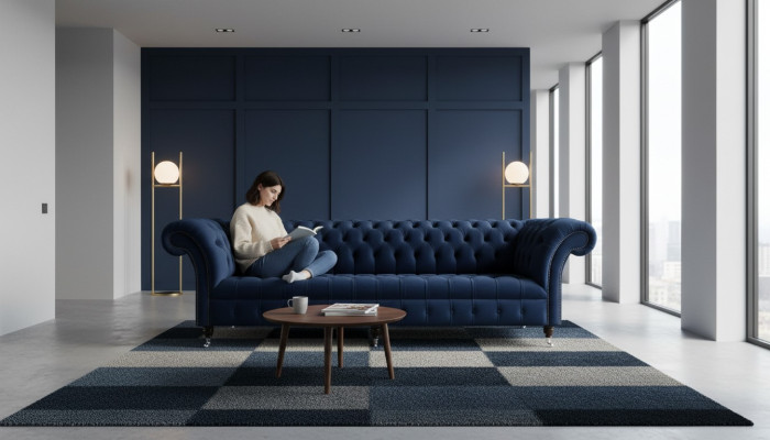 Chesterfield Sofa Fluweel Vierzits Design Banken Beklede Banken Bank Fluweel 265cm