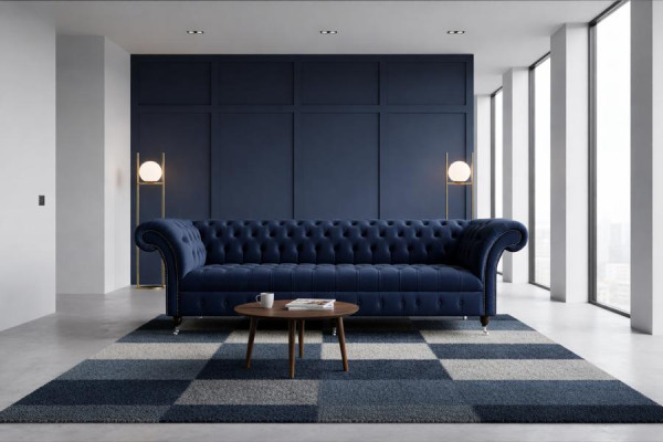 Chesterfield Sofa Fluweel Vierzits Design Banken Beklede Banken Bank Fluweel 265cm