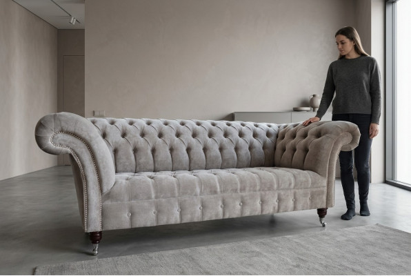 Chesterfield 3-zitsbank Bekleding Banken Zitkamer Sofa Driezitter Nieuw