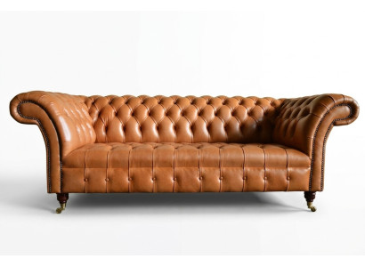Lichtbruine Moderne Chesterfield Driepersoons Designer Bankstel
