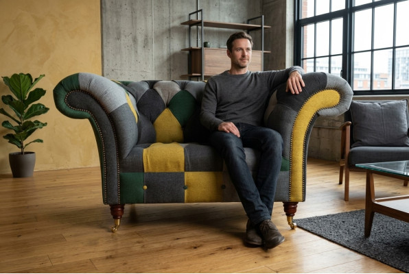 Gekleurde Chesterfield-fauteuil Moderne woonkamersessel