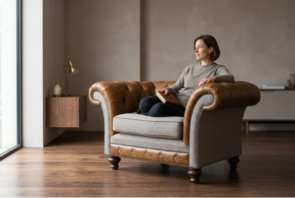 Chesterfield ontwerp stoffen bank fauteuil 1,5-zits gestoffeerde sofa's lounge nieuwe club