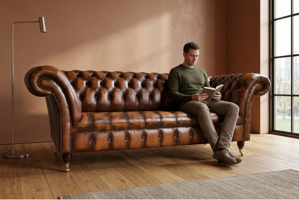 Luxe designer bank bankstel Driezits leren banken banken 3-zits nieuw